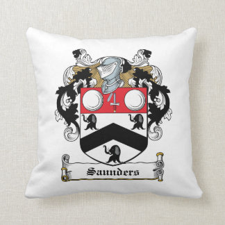 Saunders Family Crest Throw Pillow