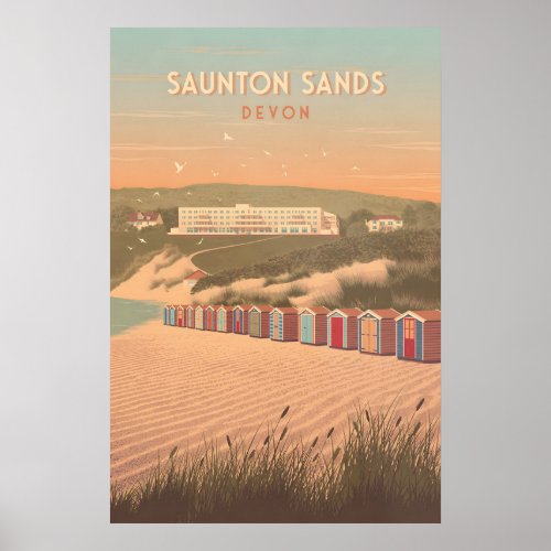 Saunton Sands Devon Travel Poster