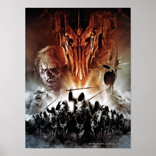 Sauron Orcs Witchking and Ring Wraiths Poster