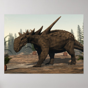 Sauropelta dinosaur - 3D render Poster