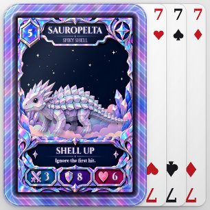 Sauropelta Dinosaur, Rainbow Foil Art Poker Cards