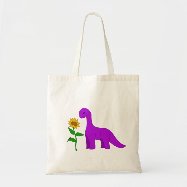 Sauropod and Sunflower Tote Bag (Front)