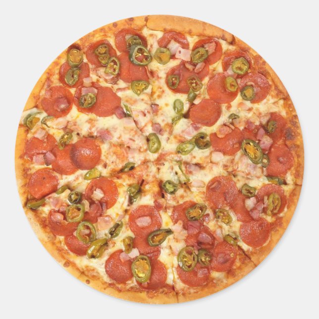 Sausage and Green Olives Cheese Pizza Stickers (Front)