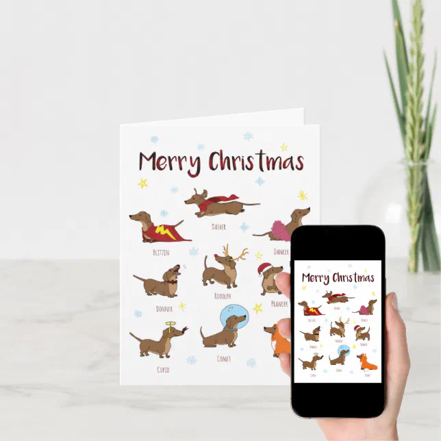 Sausage Dog Christmas Card Zazzle