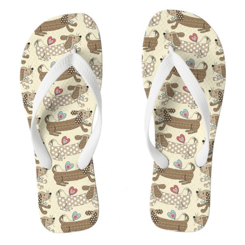 Sausage Dog Dachshund Flip Flops Beach Footwear