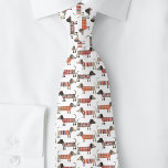 Sausage Dog Dachshund Pattern Neck Tie<br><div class="desc">Fun dachshund wiener dog pattern on a white background. Perfect for pet lovers.</div>