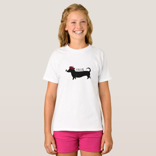 Sausage Dog Girl tshirt | Zazzle