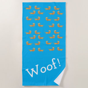 Sausage dog pattern beach towel