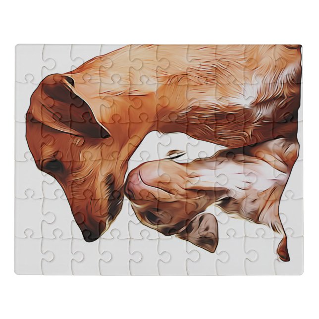 Sausage Dog Puppies 7 Weeks Dachshund Birthday Pos Jigsaw Puzzle (Puzzle Horizontal)