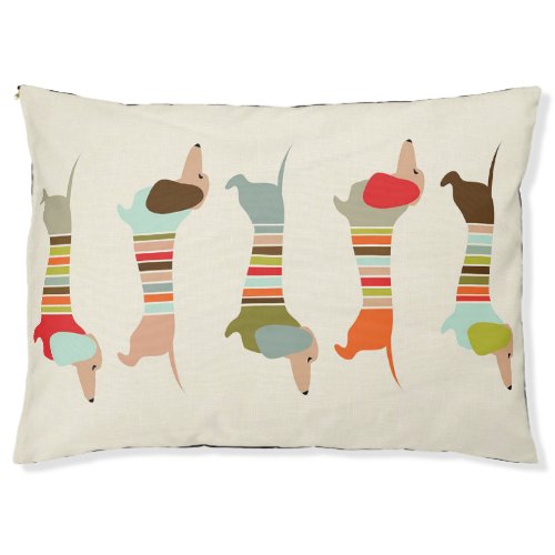 Sausage Dogs Mid Century  Dachshund Lover Gift Pet Bed