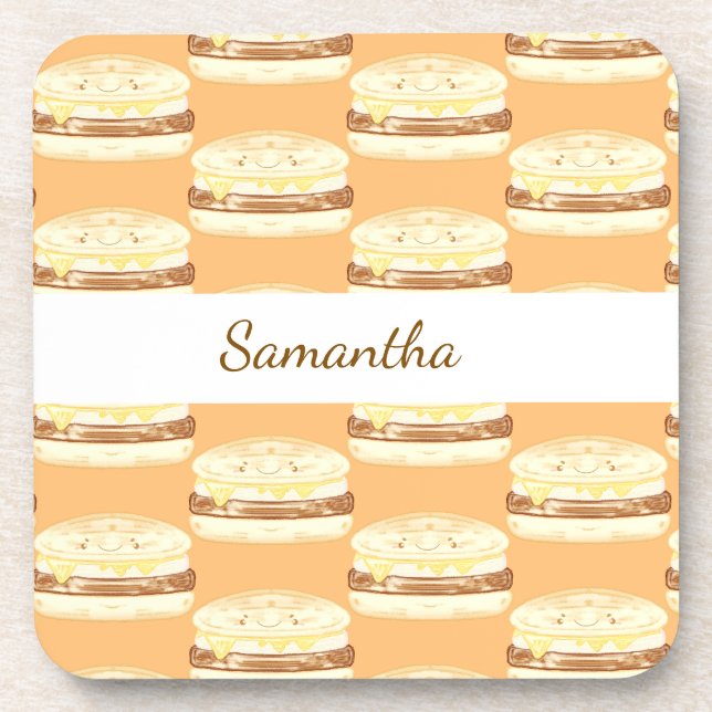 Sausage,Egg And Cheese Sandwich  Beverage Coaster (Front)