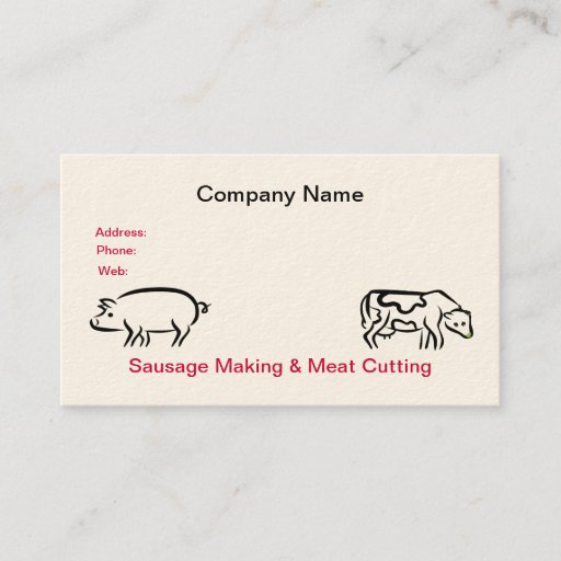 Customizable Sausage & Meat Business Card