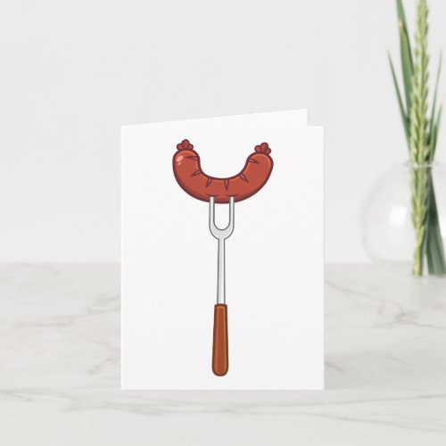 Sausage On A Fork Card