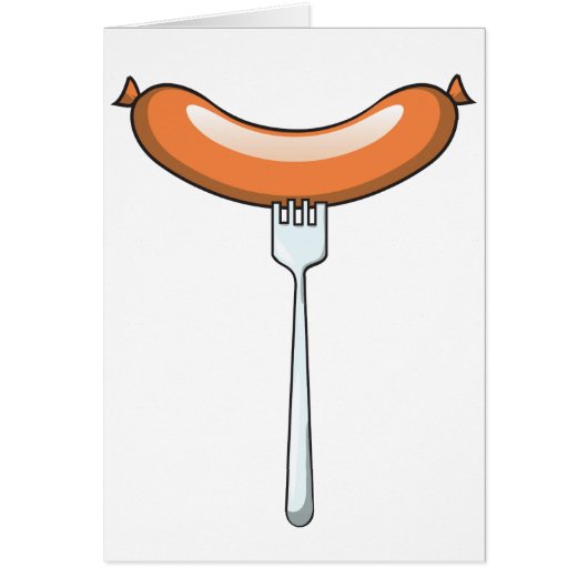 Sausage on a fork cards (Front)