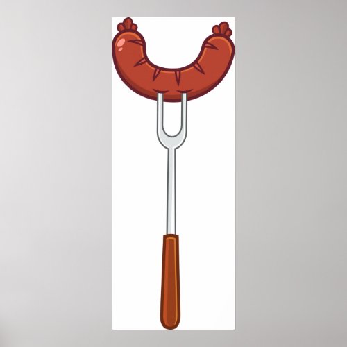 Sausage On A Fork Poster
