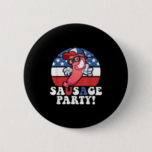 Sausage Party American Flag Usa Bbq Funny 4th Of J Button
