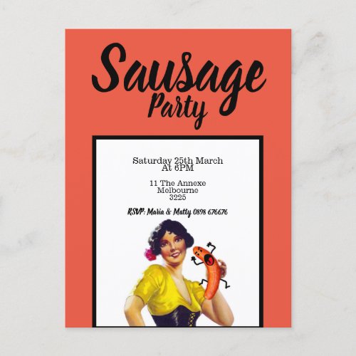 Sausage Party customizable Invitation Postcard