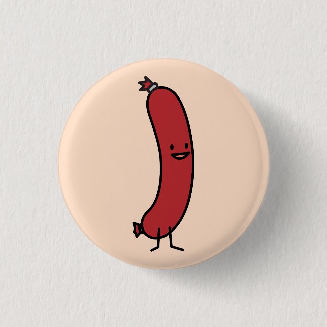 Sausage pork beef kielbasa meat wiener hot dog button (Front)