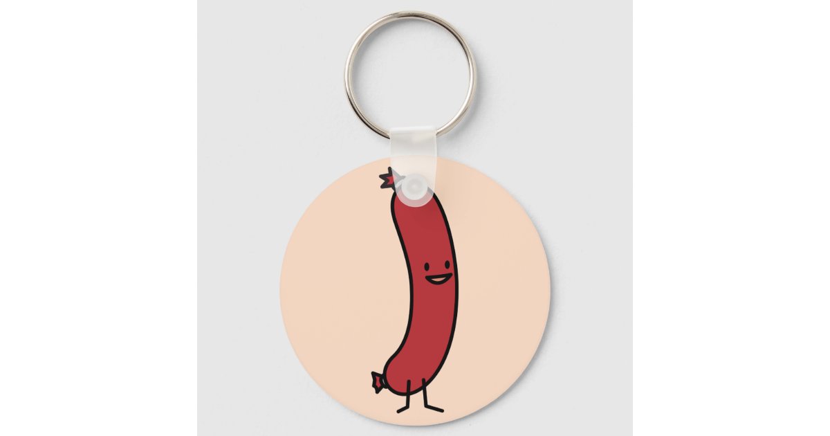 Dachshund Keychain, Dachshund as Hot Dog, Wiener Dog, Food