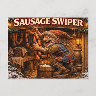 Sausage Swiper Yule Lad postcard