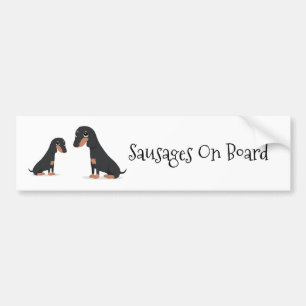 Sausages on board bumper sticker