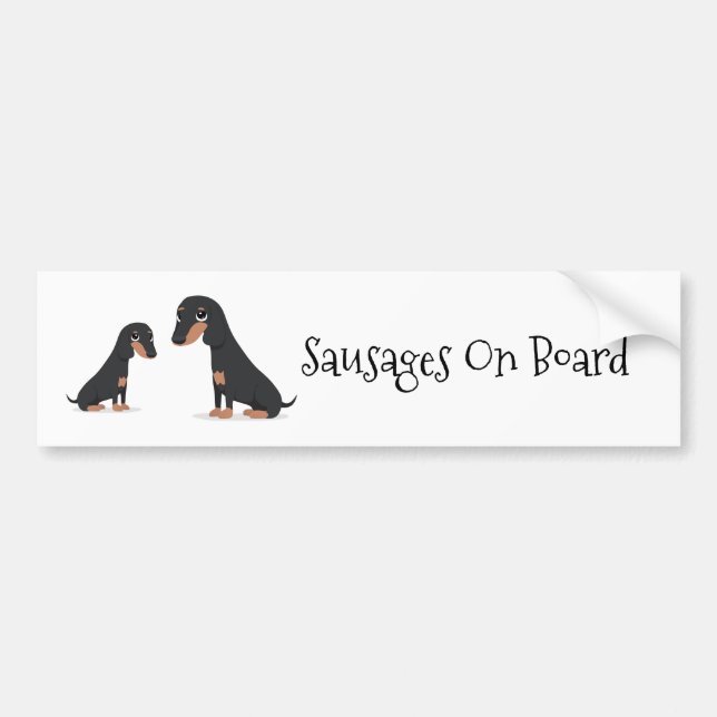 Sausages on board bumper sticker (Front)