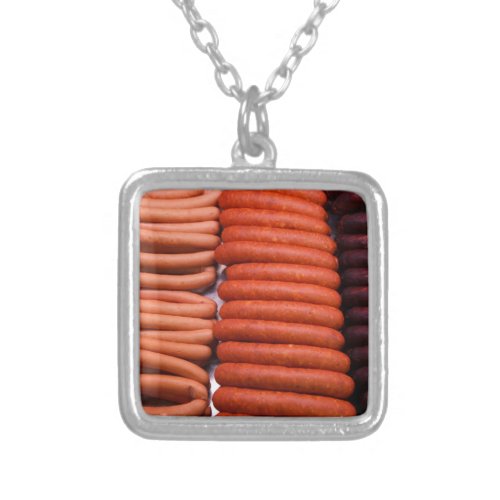 Sausages Silver Plated Necklace