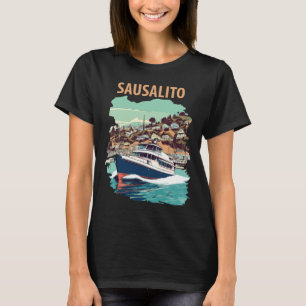 Sausalito California Harbor Retro Travel T-Shirt