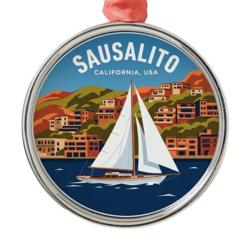 Sausalito California Metal Ornament