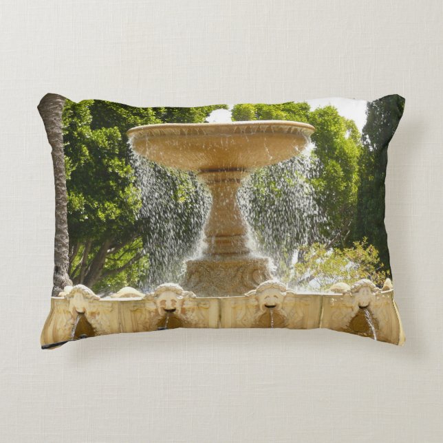 Sausalito Fountain California Travel Photography Accent Pillow (Front)