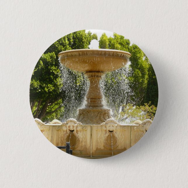 Sausalito Fountain California Travel Photography Button (Front)