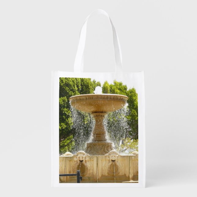 Sausalito Fountain California Travel Photography Grocery Bag (Front)