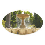 Sausalito Fountain California Travel Photography Oval Sticker