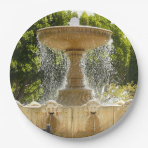 Sausalito Fountain California Travel Photography Paper Plates