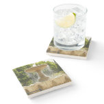 Sausalito Fountain California Travel Photography Stone Coaster