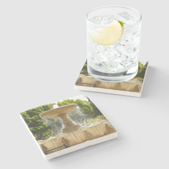 Sausalito Fountain California Travel Photography Stone Coaster (Side)