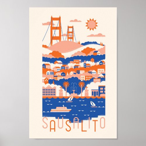 Sausalito Travel Poster