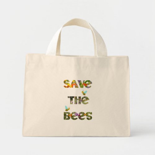 Sauvez les abeilles anglais mini tote bag