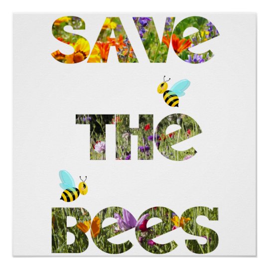 Sauvez les abeilles (anglais) Poster | Zazzle.com