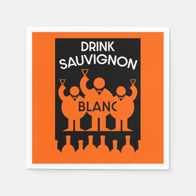 Sauvignon Blanc Wine Drinker Napkins (Front)