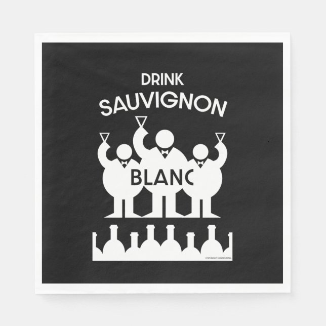 Sauvignon Blanc Wine Drinker Napkins (Front)