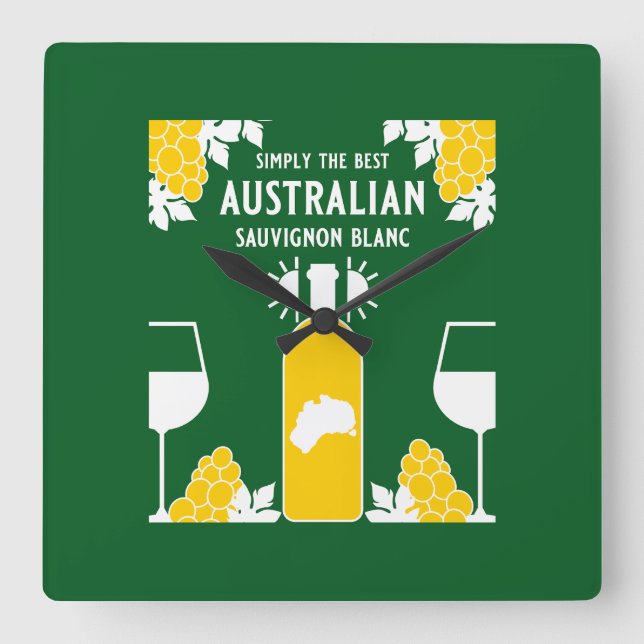 Sauvignon Blanc Wine Drinker Square Wall Clock (Front)