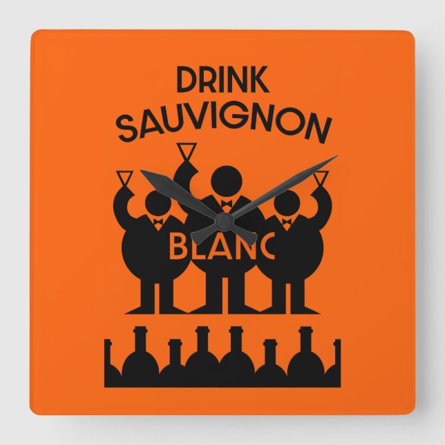 Sauvignon Blanc Wine Drinker   Square Wall Clock (Front)