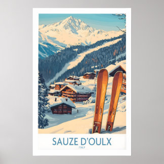 Sauze dOulx Ski Poster 1