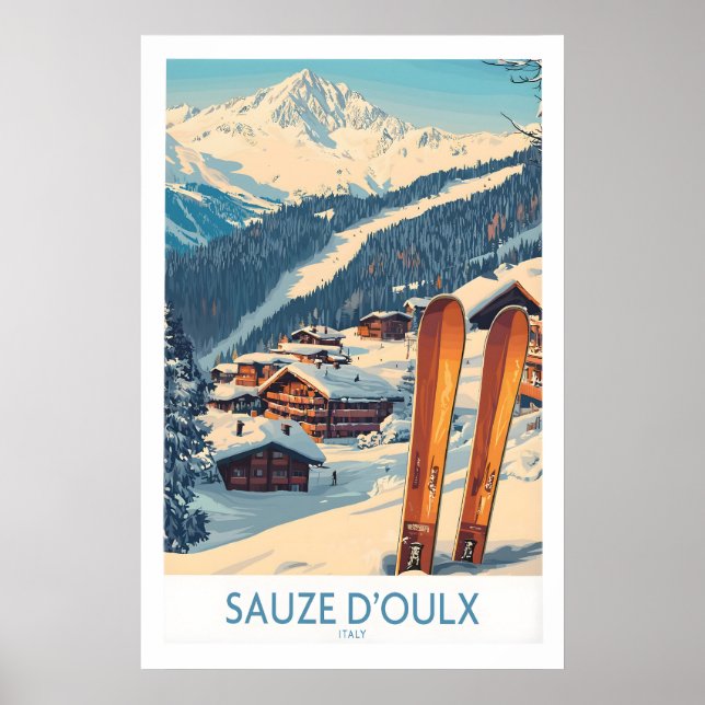 Sauze dOulx Ski Poster 1 (Front)