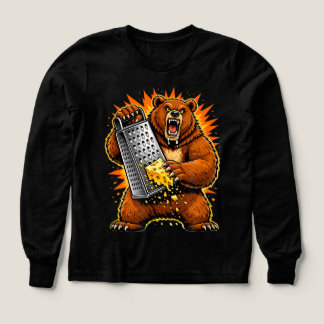 Savage Bear Grating Cheese | Funny Aggressive Anim Tri-Blend Shirts