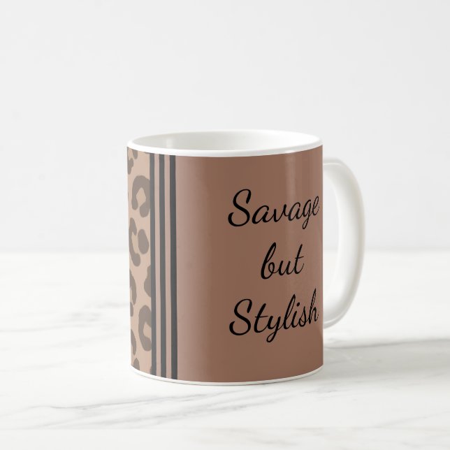 Savage but Stylish Leopard Print  Coffee Mug (Front Right)