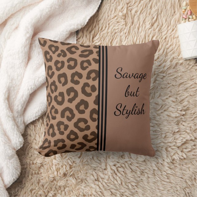 Savage but Stylish Leopard Print Throw Pillow (Blanket)