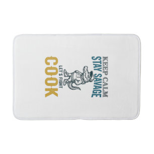 Savage Cook Alligator Vintage Engraving Graphic_1 Bath Mat