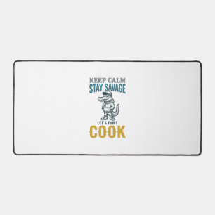 Savage Cook Alligator Vintage Engraving Graphic_1 Desk Mat